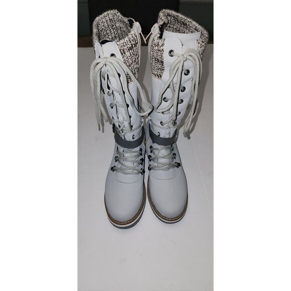 JcBaby Women's Grey Lace-up Calf-High Snow Boots 7.5 - Picture 10 of 10